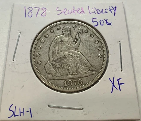 1878 (XF) Seated Liberty Half Dollar 50c - Extremely Fine Cover