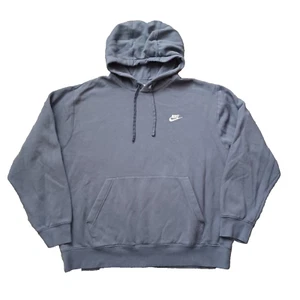 Nike Hoodie Sweatshirt Mens XL Blue Pullover Logo Spellout Mini Swoosh Fleece - Picture 1 of 16