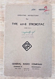 Vintage General Radio Type 631-B Strobotac Operating Instruction Manual - Picture 1 of 1