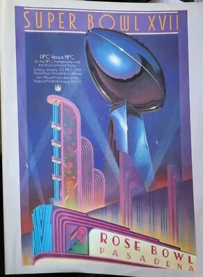 Super Bowl 17, XVII NFL game program Redskins, Dolphins 1983 Pasadena  - Image 1 of 4