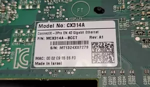 Mellanox CX314A ConnectX-3 FDR Infiniband 40 GbE adattatore PCIe x8 MCX314A-BCCT basso - Foto 1 di 2