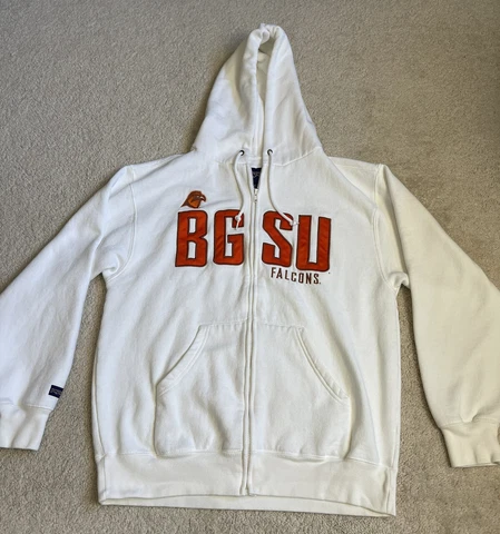 Jansport Bowling Green Hoodie White Medium BGSU Full Zip Sweatshirt Cover
