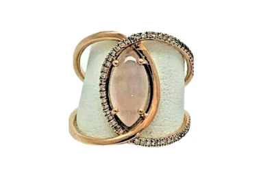 ANILLO de cóctel Le Vian de 2,25 quilates de cuarzo rosa y diamante de oro rosa de 14 k talla 7  Foto 1 de 4