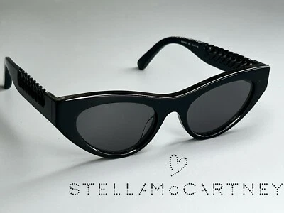 Nuevas gafas de sol Stella McCartney ojo de gato SC0193S negras 49-140 Foto 1 de 4