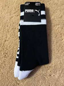 Calze Puma Uomo Basket Crew Nero Bianco Taglia Large Non Flinch 1 Paio - Foto 1 di 4
