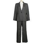 TAHARI Black White Stretch Wide Cuff Pant Suit 14