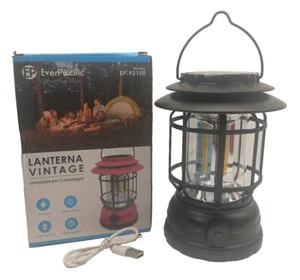 Lanterna Vintage - Lampada ricaricabile da campeggio giardino - 200 Lumen - L937 - Picture 1 of 14