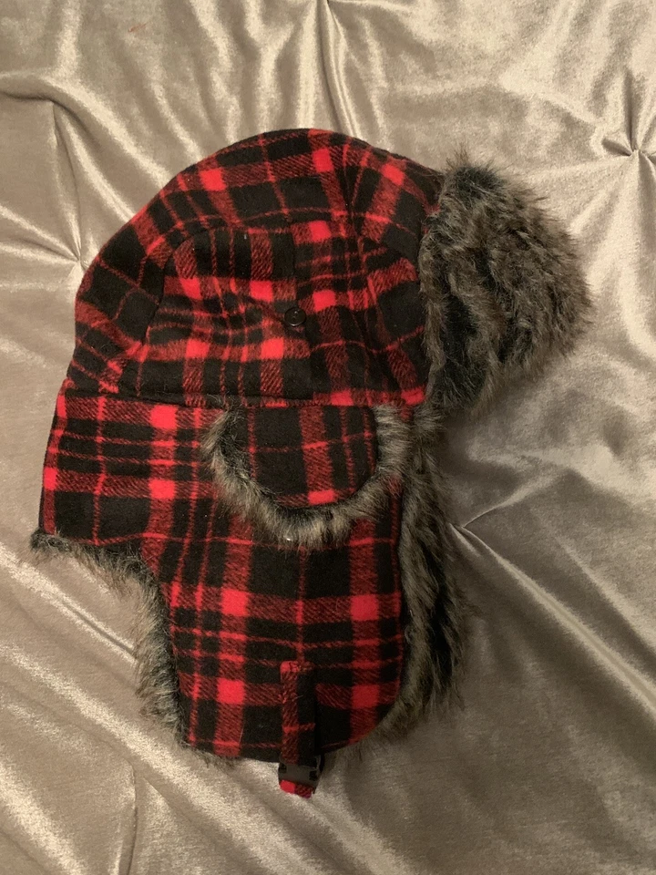 Sombrero trampero a cuadros de Zan Tocado Rojo, Negro Foto 1 de 4