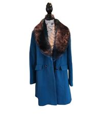 Planet Women's Coat. Wool and Cashmere. Faux Fur Collar. Green. Size 6