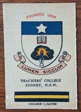 1911 Wills Cigarette Card Silk University & College Colours Teacher's College 