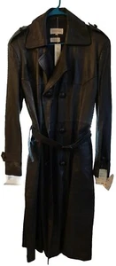 Vintage The Membership Genuine Leather Trench Coat Size 44 NWT See Description. - Picture 1 of 7