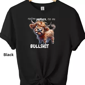 Lustiges T-Shirt Highland Kuh Grafikdruck T-Shirt Unisex Neuheit T-Shirt weicher Stil - Bild 1 von 15