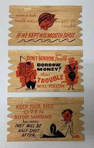 Set Of 3 Vintage Plak Kard 1950s Postcards Made in USA Humor Funny Unposted 9x5 - Picture 1 of 7