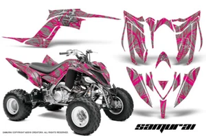 YAMAHA RAPTOR 700 2013-2021 GRAPHICS KIT CREATORX DECALS SAMURAI PINK-SILVER - Picture 1 of 1