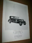 1929 Duesenberg publicité - Double the Horsepower - Fabriquée à Indianapolis - bonne + cond