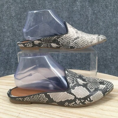 Universal Thread Shoes Womens 8 Mule Flats Slip On Snake Print Grey Faux Leather - Image 1 of 4