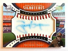 2007 Upper Deck Sweet Spot Red Stitch #TG Tony Gwynn Blue Ink Autograph #20/35