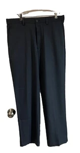 Haggar Men's 34x32 Cool 18 Pro Golf Pants Classic Fit Flat Front Dark Gray NEW - Picture 1 of 5