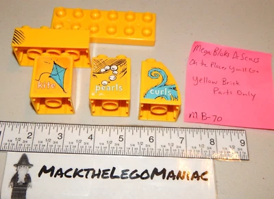 Mega Bloks Dr Suess Oh The Places You'll Go  Lot of 5 Yellow Brick Parts Only - Image 1 of 4