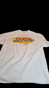 Camicia vintage 2000 Dude Where's My Car film Ashton Kutcher XL bianca Y2K rara - Foto 1 di 6