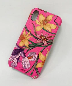 iPhone X Gucci Neonhülle Blumenmuster pink   - Bild 1 von 5