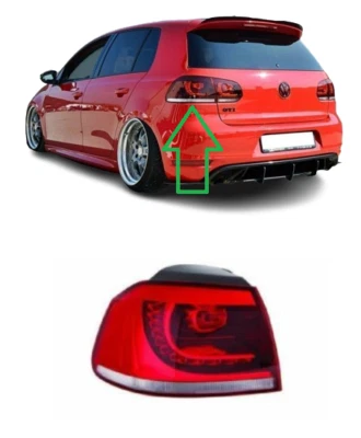 NEW VW GOLF MK6 VI GTI 2009 - 2013 REAR LED TAIL LIGHT LAMP OUTER PART LEFT N/S - Image 1 of 3