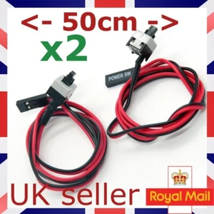2x Netzteil Reset Schalter Taster Ein/Aus Kabel Kabel Stecker PC Computer - Bild 1 von 17