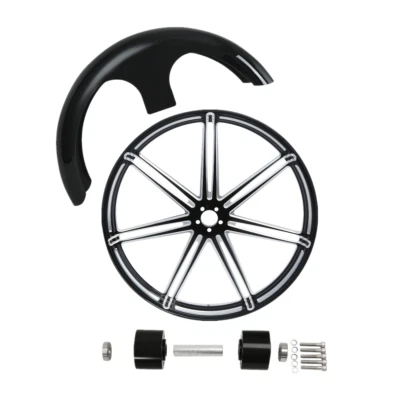 Llanta de rueda delantera de 30" con buje guardabarros de doble disco apta para Harley Road Glide King 08-23 Foto 1 de 4