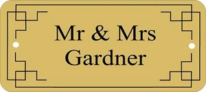 GOLD DOOR NAMEPLATE SIGN ENGRAVED PERSONALISED LDP63 90mm X 40mm - Picture 1 of 2