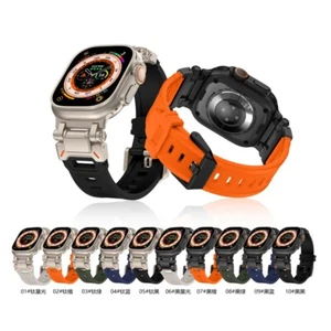 Explorer Silicone Rubber Strap For Apple Watch Band Series 9 44/45mm Ultra 49mm - Picture 1 of 22