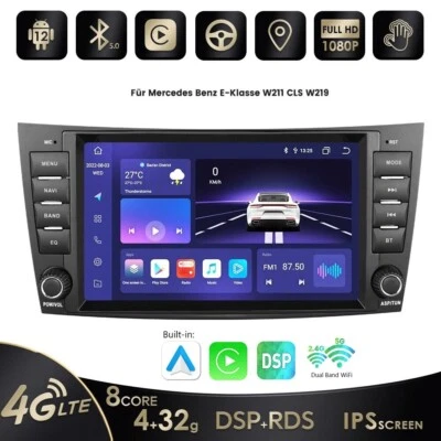 Android 12 Car Radio Stereo GPS Carplay For Mercedes Benz E-W211 W219 E300 E500 — 第 1/4 张图片