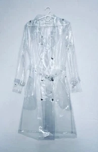 Women Trench Vinyl Rain Coat | Rainy Jacket For Women's | Transparent Coat - Picture 1 of 3
