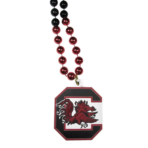 South Carolina Gamecocks Mardi Gras Beads Necklace w/ Team Logo - NCAA Cover