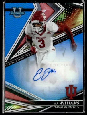 L49,830 - 2022 Bowman's University Best of '22 Auto Blue #BAEW EJ Williams /150 - Image 1 of 2