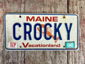 Placa de licencia de tocador de langosta vintage de los 90 1996 Maine ME Vacationland #CROCKY - Imagen 1 de 12