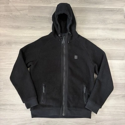 Chaqueta Musto Mujer Talla XL Negra Borg Polar Cremallera Completa Capucha Peluche Exterior Foto 1 de 4