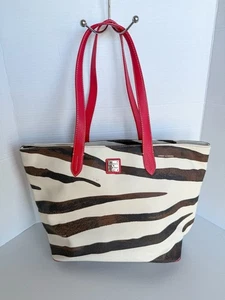 DOONEY & BOURKE ROT ZEBRA GROßE Leder Shopper Beuteltasche gebrauchter Zustand - Bild 1 von 15