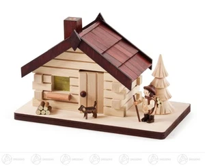 Räuchermann Räucherhaus mit Waldarbeiter BxHxT 18 cmx11 cmx11 cm NEU Erzgebirge - Picture 1 of 1