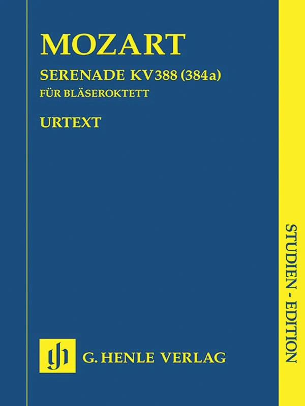 Study Score Mozart Serenade C Minor K388 Oboe Bb Clarinet Henle Urtext 7x10 Book - Image 1 of 1