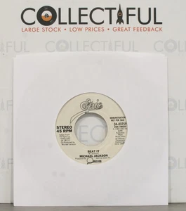 MICHAEL JACKSON - BEAT IT - EPIC *WHITE LABEL PROMO* 1982 *EX* VINYL 7" SINGLE🔥 - Foto 1 di 2