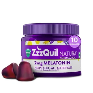 Vicks ZzzQuil Natura Non-Addictive Sleep Gummy helps you fall Asleep Fast 10Tabs - Picture 1 of 6