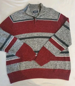 Chaps Ralph Lauren Men's Multi Striped 2XL Henley Sweater Cotton 90s Buttons - Picture 1 of 9