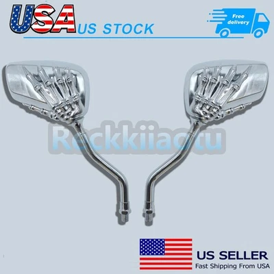 Chrome Motorcycle Rearview Mirrors For HONDA SHADOW 1100 750 VTX 1300 1800 - Image 1 of 4