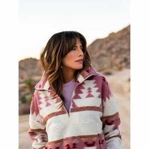 Xirena Dakota Pullover Sweater Mojave Small South Western rosa Half Zip warm - Bild 1 von 8