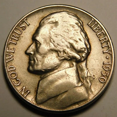1950 D Jefferson Nickel  "Actual Coin Pictured- Not Cleaned, polished or Dipped" - Image 1 of 2