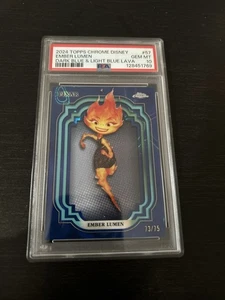2024 Disney Topps Chrome Ember Lumen #57 Elemental Blue Lava /75 PSA 10 - Picture 1 of 2