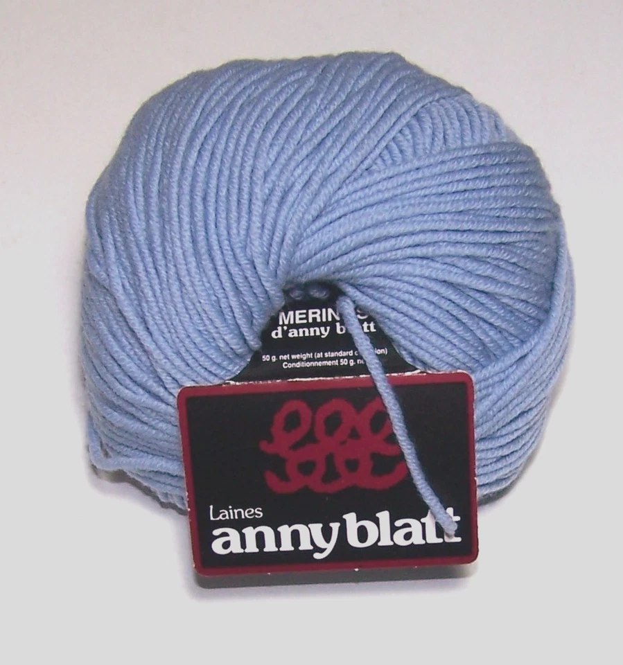 ЛОТ из 10 шариков пряжи Anny Blatt MERINOS PURE WOOL dk Weight #31595 Bleu BLUE - Изображение 1 из 1