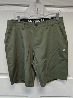Pantalones cortos Hurley para hombre 9,5" verdes talla 34 repelentes al agua nuevos con etiquetas Foto 1 de 4