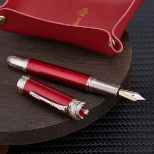 Hongdian N25 Piston Fountain Pen EF/F Nib Snake Year Red Limited Writing Pen - Picture 1 of 19