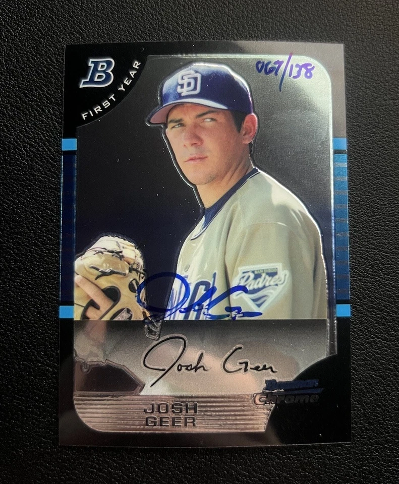 2006 Bowman Chrome Prospects Auto /138 Josh Geer #BC232 Padres - Image 1 of 2
